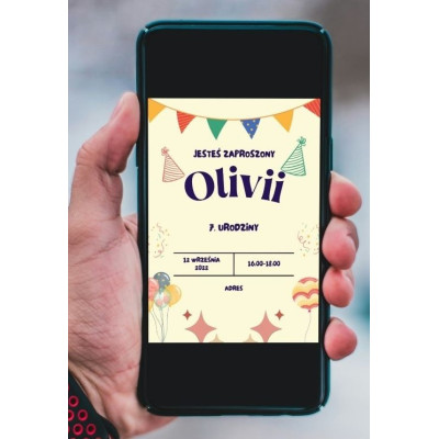 Kremowe świąteczne zaproszenie urodzinowe – eleganckie i personalizowane | Vaider