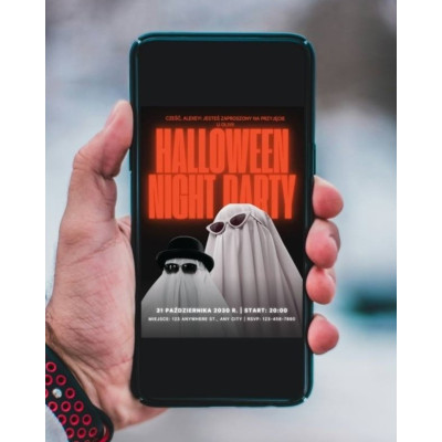 Czerwono-czarne zaproszenie na Halloween – Vaider.com.pl