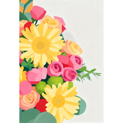 Plakat z bukietem kwiatów – Flower Bouquet Art Print | Vaider