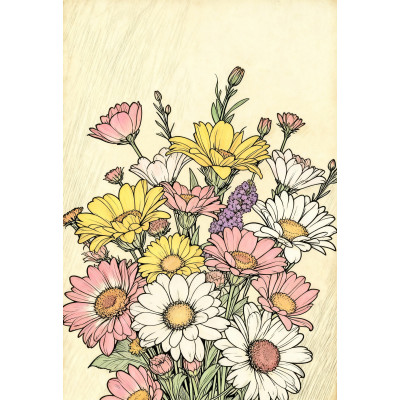 Plakat z bukietem kwiatów – Flower Bouquet Art Print | Vaider